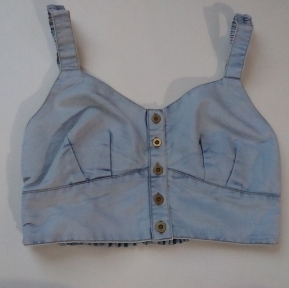 B.O.G Collective Tops - B.O.G Collective Sweetheart Denim Top Size XS